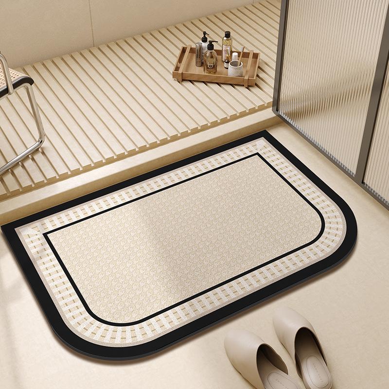 Nordic Light Luxury Non-Slip Diatomaceous Earth Bath Mat - Quick Dry, Water Absorbent, Stain Resistant Foot Pad for Bathrooms