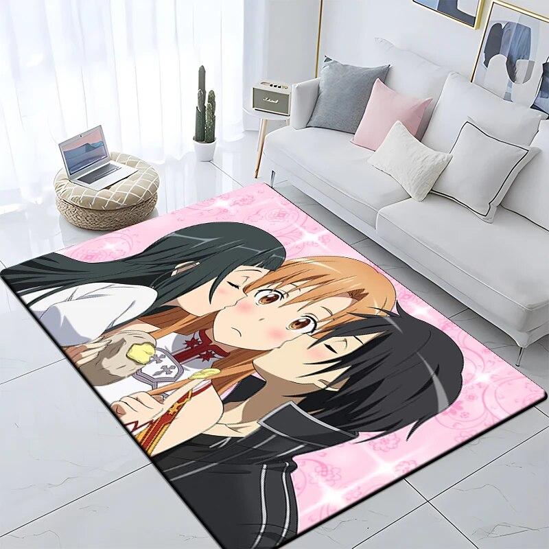 Hot Anime SAO Sword Art Online Modern House Living Room Floor Matte Bedroom Carpet Poster Mat Pattern Decorative Square Rug Gift