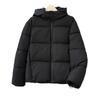 2025 autumn and winter versatile new down cotton cotton jacket windproof hooded short solid color warm bread jacket winter jacket