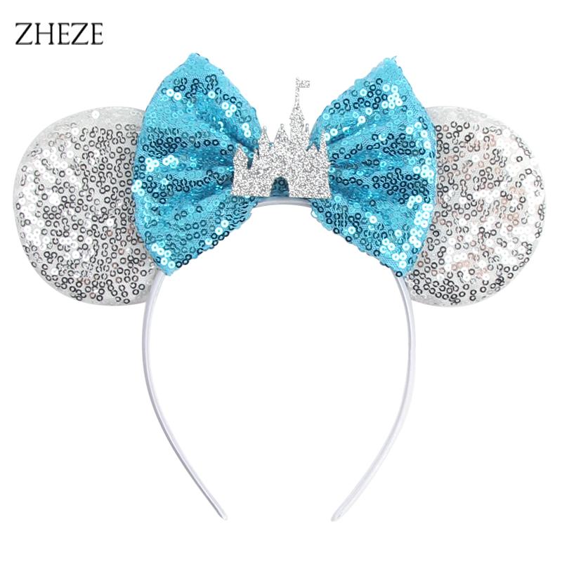 Disney Glänzendes Schloss Mausohren Stirnband Jungen Mädchen Festival Party Cosplay Haarband Frauen DIY Haarschmuck Cartoon Geschenk