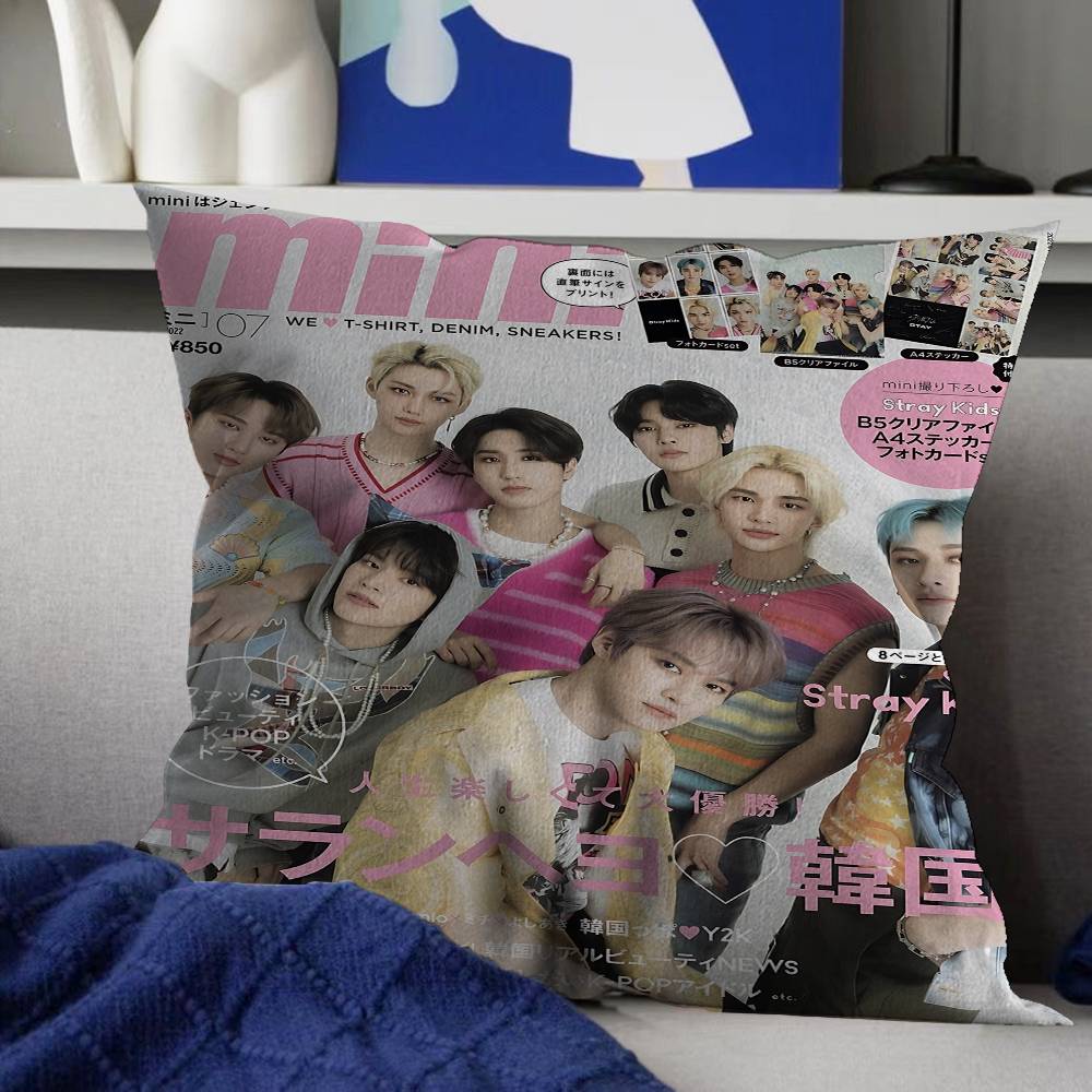 Hot Kpop Style S-Stray K-Kids Cushion Cover Pillowcase Upholstery Sofa Throw Pillow Home Decor Pillowcas