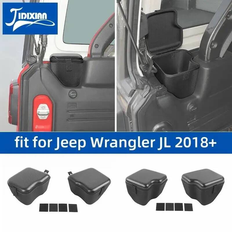 JIDIXIAN Car Rear Trunk Side Storage Boxes Fit for Jeep Wrangler JL 4-Door 2018 Up Anti-Scratch Design for Camping Off-Road Ni1