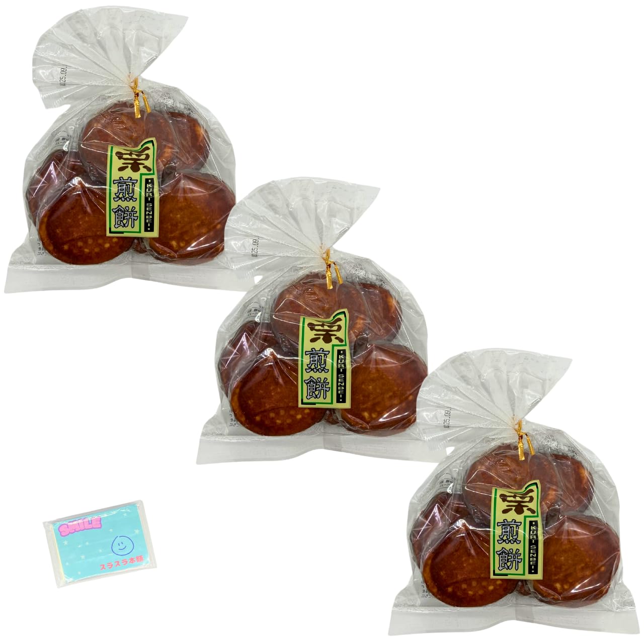 

Yamaguchi Seika Chestnut Rice Crackers pieces x 3 Sura Sura Honpo Original Pocket (16 bags) Includes Tissues