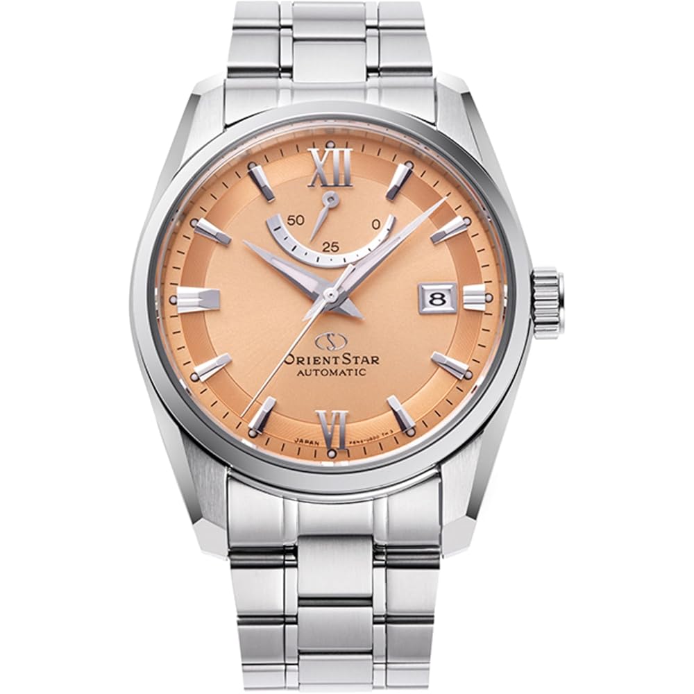 Pánské automatické hodinky Orient Star RK-AU0108G s moderním datem, mechanickým strojkem, vyrobené v Japonsku, 2letá záruka výrobce, měděné