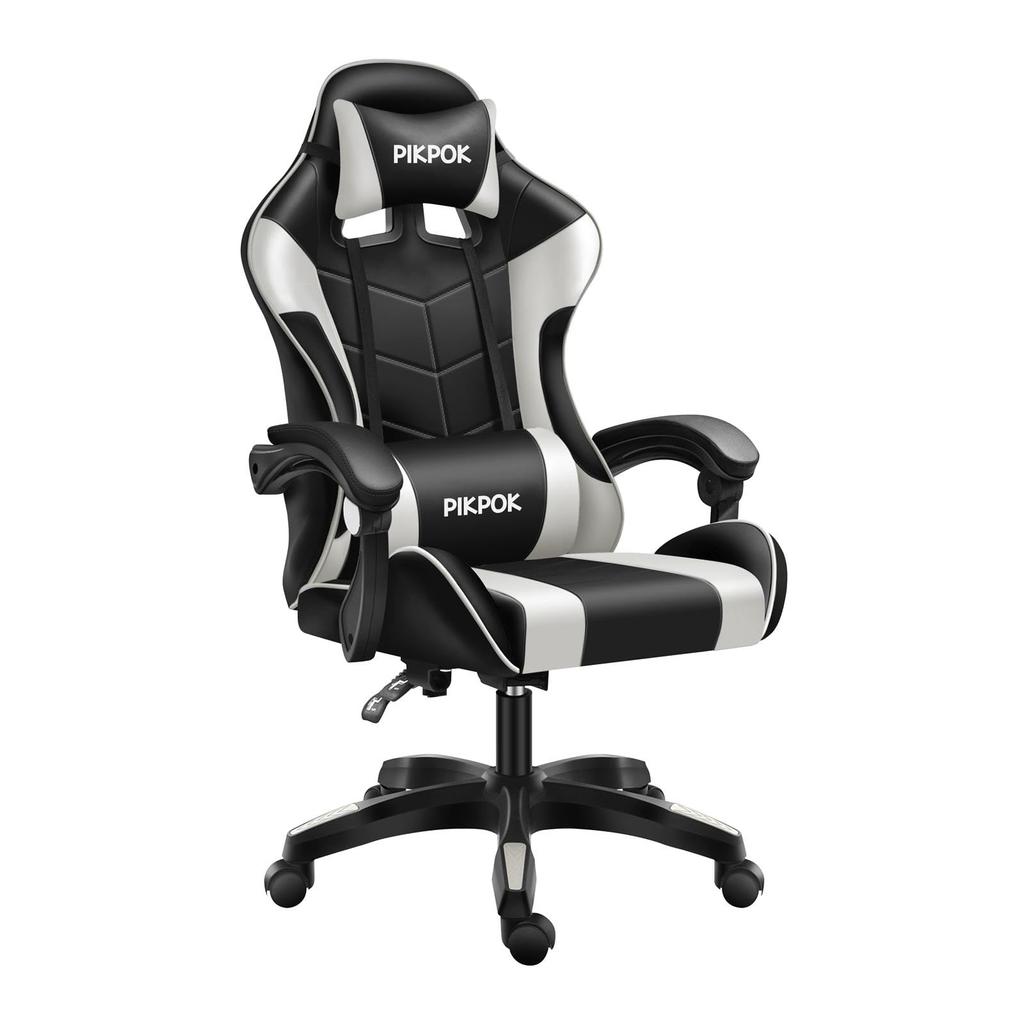 PikPok Gaming PC Desk Gaming Reclining Computer High Lumbar Armrest Height Adjustment PU Leather Series Black and Chair, Chair, Chair, Chair, Chair,
