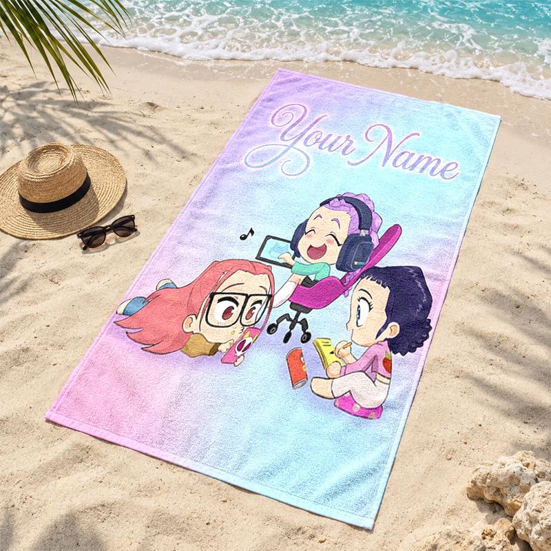 Kpop demon hunters Custom Name Beach towels also serve as bath towels summer essential a musthave for the outdoors the beach and the pool