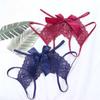 Bow Open Crotch Briefs Floral Embroidery Sheer Mesh Panties Fashion Lace Briefs  Ladies Girls