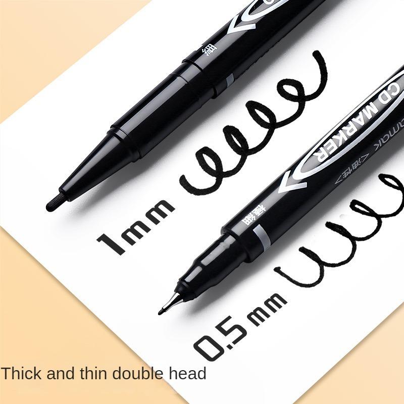 10-Piece Double Tip Permanent Paint Marker Set - Black, Blue, Red Ink for Plastic, Wood, Metal, Glass