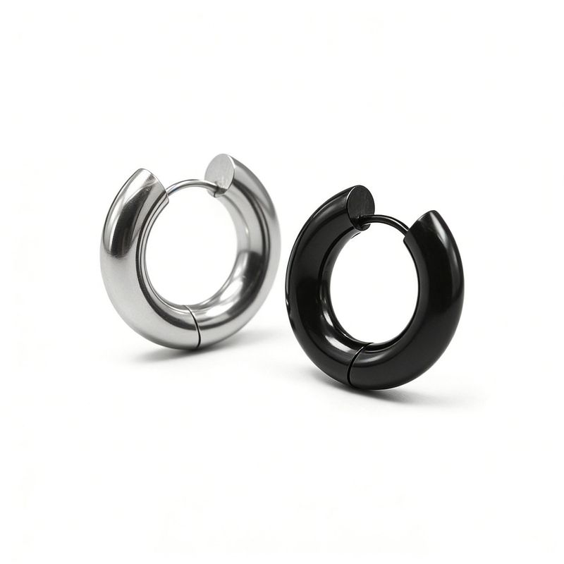 Fashion hip-hop hiphop rap bold thickened big earring Men wide earrings single titanium steel stud earrings Fancy