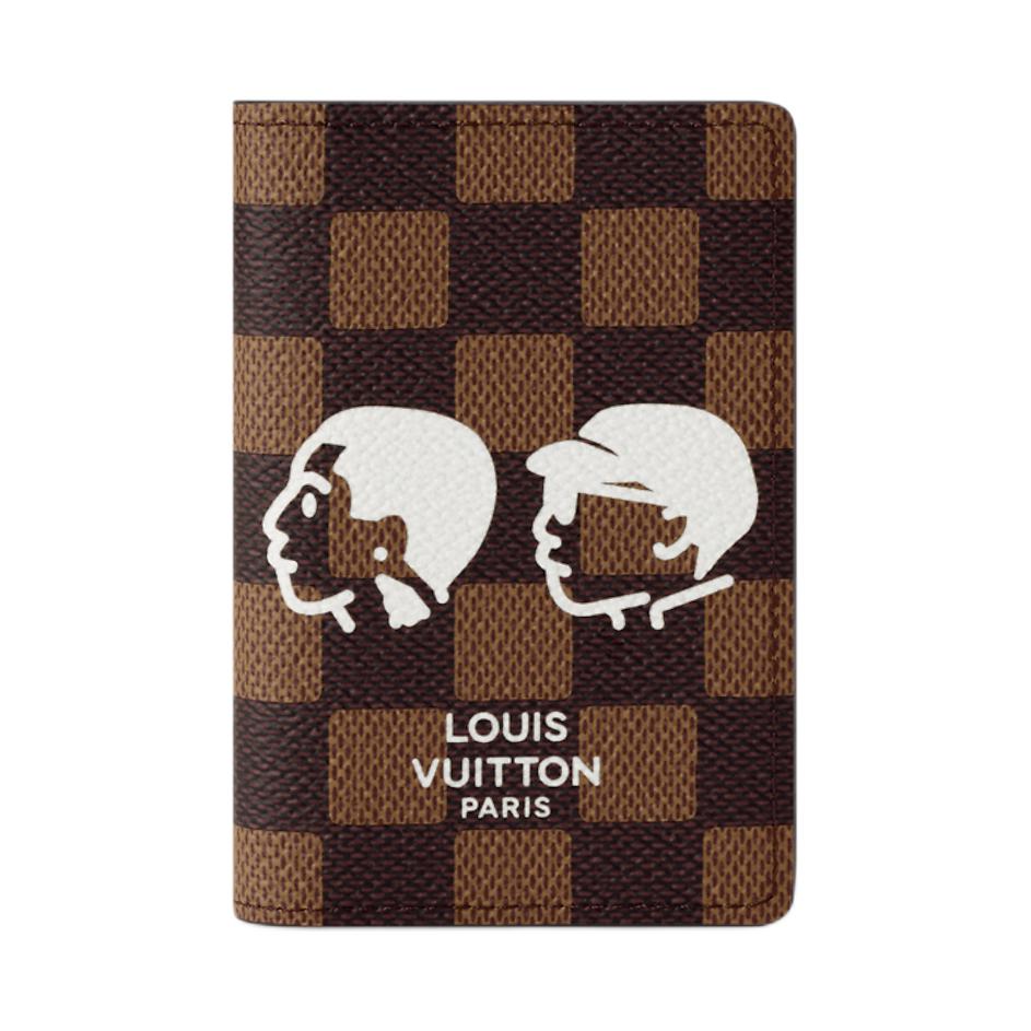 

Louis Vuitton X Nigo Collaboration Brand Logo Check Pattern Print Damier Phriendship Coated Canvas Card Holder Wallet Men Wallet Brown N40776 Box(Basic Set+Box)