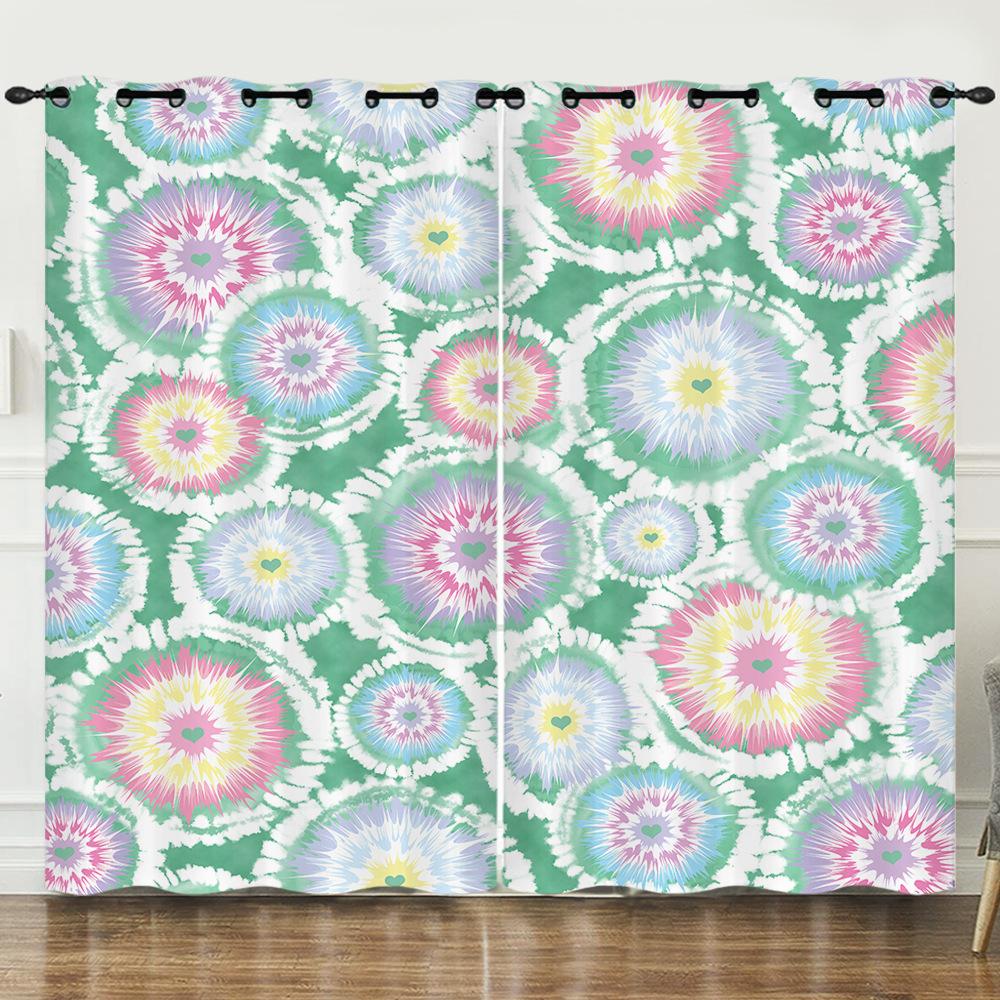 Curtain Flower Plant 3D Digital Printing Blackout Curtain Perforated Curtain