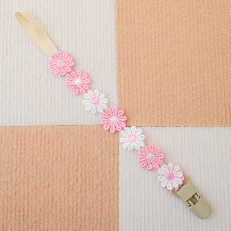 Baby Schnuller Anti-Drop Kette Baby Beißring Anti-Drop Clip Kleine Gänseblümchen Schnuller Lanyard Beißstab Clip