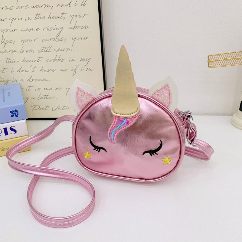 Iridescent Unicorn Cartoon Princess Crossbody Bag for Baby Girls