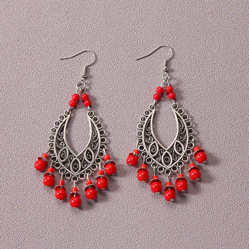 

Богемные серьги с кисточками из бирюзы - Этнический ретро тибетский подвесной стиль