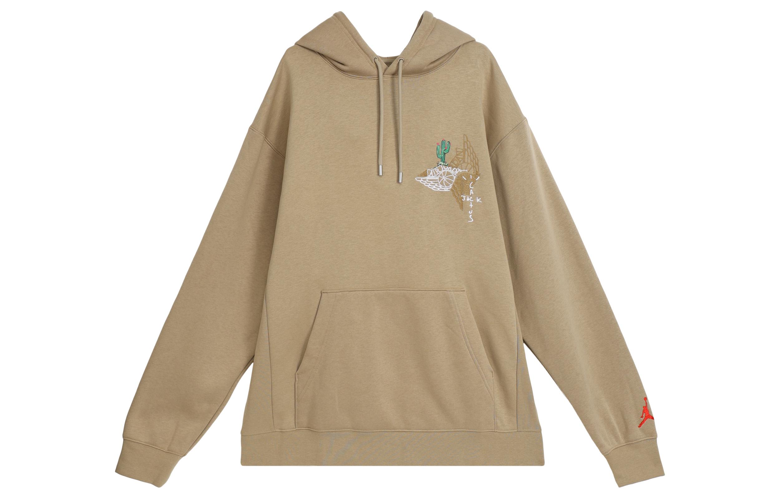 Herren Kapuzenpullover Travis Scott Cactus Jack X Jordan Pullover Hoodie Asiatische Größe S 2XL beige