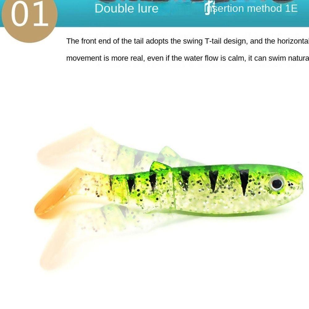 5PCS Silicone T-tail Wobblers 8cm/6g Minnow Bass Lure Fishing Lure Wobblers Lure Fresh Water