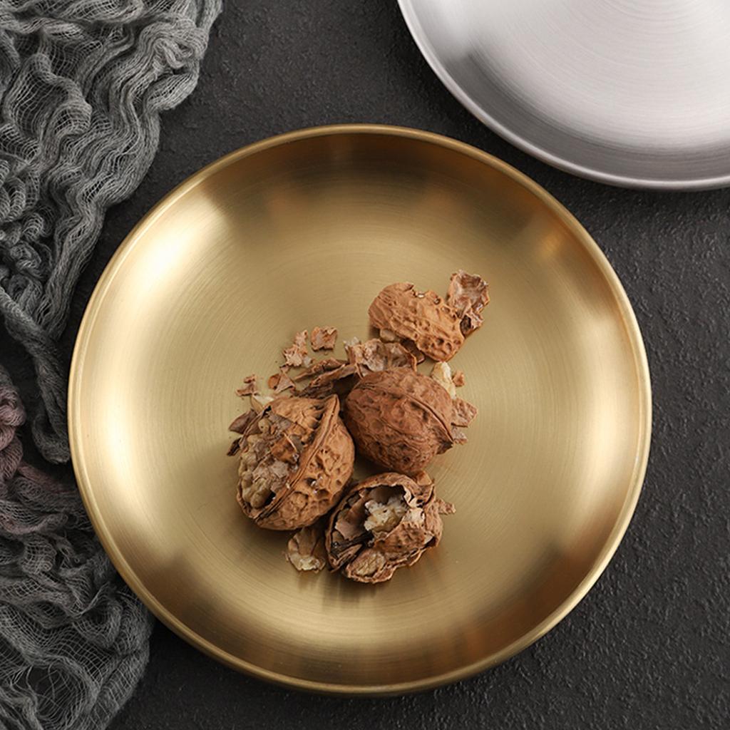 Spit Bone Dish Household Snacks Small Dish Stainless Steel Snacks Cake Dish Dining Table Garbage Plate Kitchen Tool