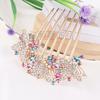 Butterfly Diamond Inlaid Crystal Hair Comb - Seven-Tooth Metal Hair Bun Maker & Hair Clip Accessory