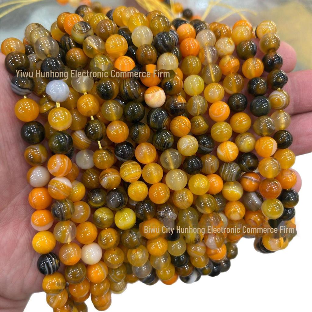 Koraliki Lazurowe Agatowe | Koraliki z Jaspisu Bumblebee i Kamienia Realgar do Tworzenia Biżuterii DIY