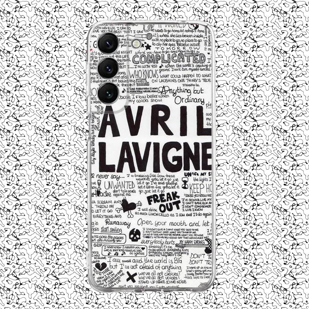 

A-Avril Singer L-Lavigne Phone Case For Samsung S24,30,21,22,23,20 FE,lite,PIus,Ultra,5G,Note,9,10 Transparent Cover SamsungS22plus5G