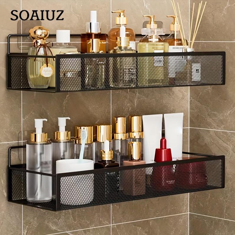 Deliksiz Duvar Saklama Rafı, Banyo Duvarına Asılı Raf, Banyo Mutfak Asılı Sepet, Öğrenci Yurdu Saklama Rafı