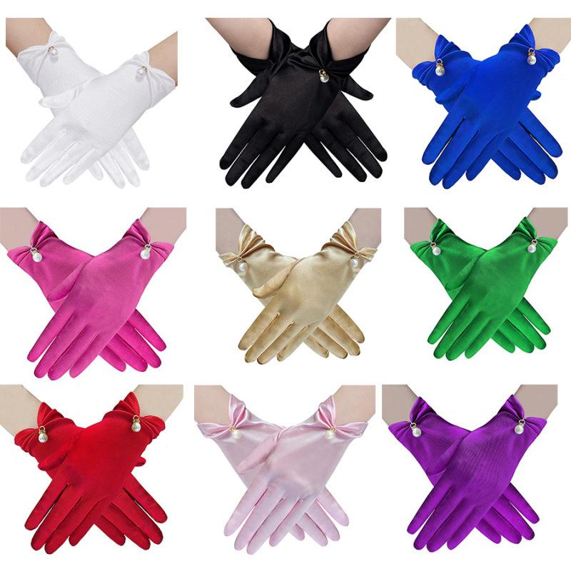Yto Household Items Women's Satin Short Pearl Pendant Decoration Multicolor Etiquette Gloves Dinner Party Opera Wedding Stage Performance
