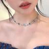 Yousheng Women Necklace Faux Crystal Single/Double Layer Butterfly Pendant Adjustable with Extended Length Prom Party Neck Jewelry Wedding Choker