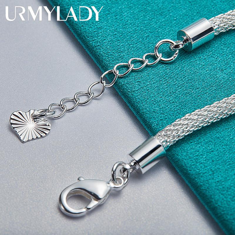 925 Sterling Silver Fish Chain Bracelet For Women Wedding Engagement Party Fashion Jewelry