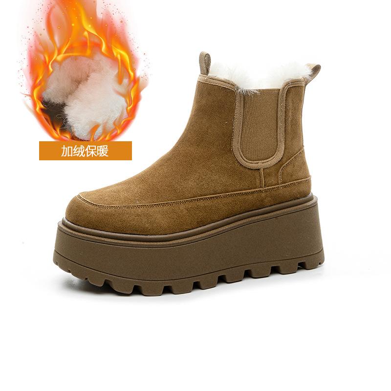 Snow Boots Women's Winter Small Thick-soled Inner Height-increasing Short Boots Cold-proof and Hairy Casual Warm Women's Boots