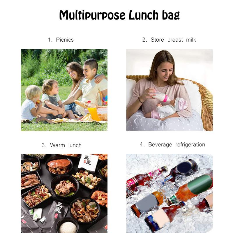 One-shoulder Lunch Box Toast Bag Portable Insulation Single-layer Large Capacity Food Hiking Picnic Bag