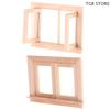 1Pcs 2 Pane Window Miniature Wood Frame 1/12 Dollhouse DIY Furniture Accessory