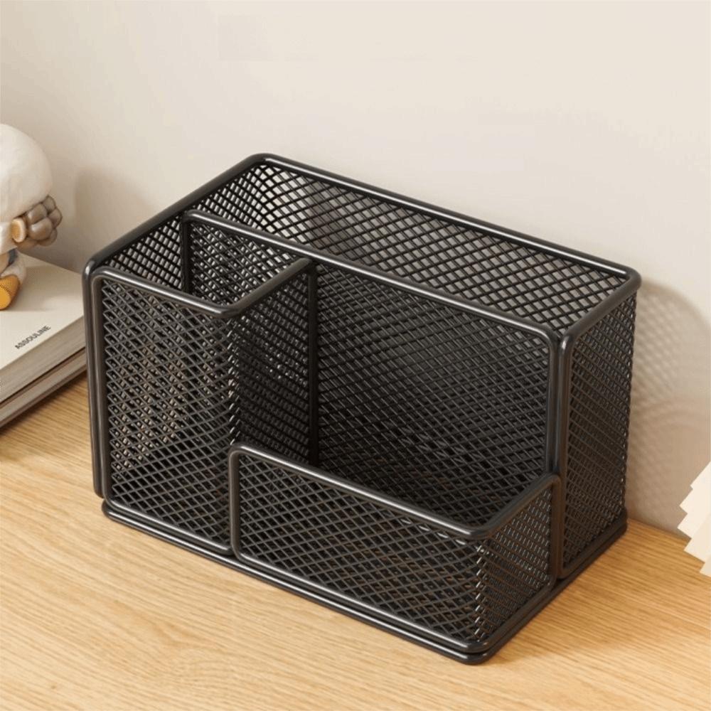 Carbon Steel Mesh Desk Organizer Metal Mesh Stationery Storage Rack Desktop Pen Holder  School Use