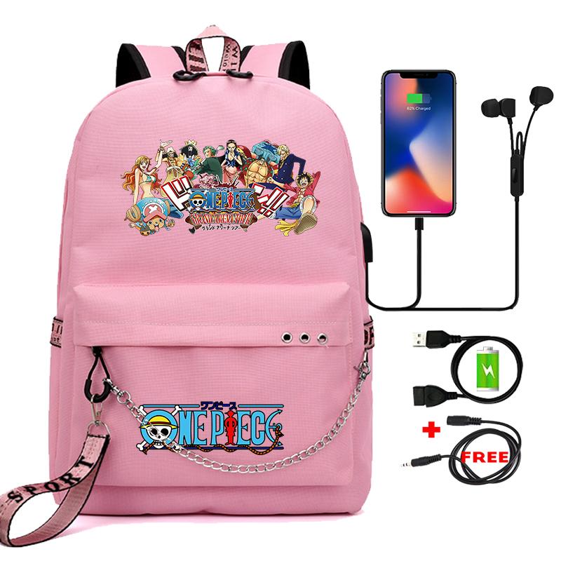 Anime One Piece Bookbag Teenage Backpack Unisex School Bag for Boy Girl Cartoon Printing Laptop Bagpack Back To School