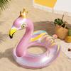 1PC Summer Inflatable Flamingo Pool Float Elegant Swimming Floaty Pool Toy with Glitters Outdoor Water Lounge Inflatable Raft