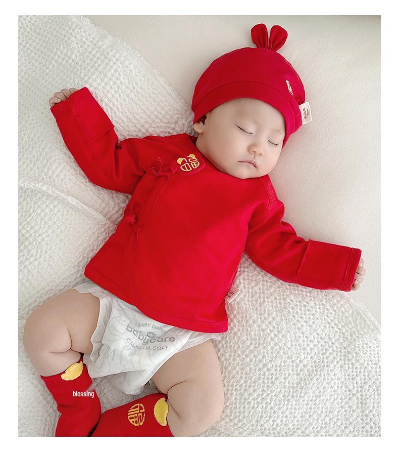 Unisex Baby Cotton Half-Sleeve Top & Hat Set - Newborn, Tagless, All-Season