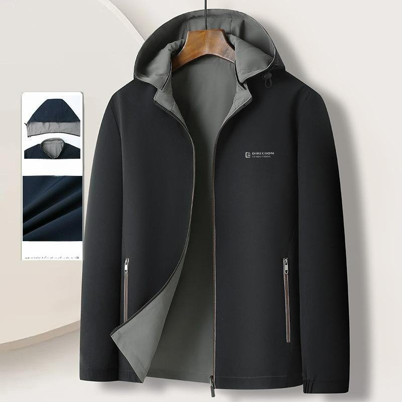 

Double-sided Jacket Men s Outdoor Detachable Hat Spring and Autumn Tops Casual Loose Men s Jackets 195