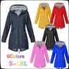 Women Waterproof Wind Jacket Coat Raincoat With Stylish Zipper Hoodies For Outdoor Use