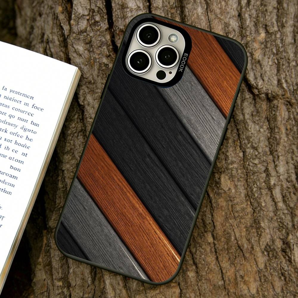 

Luxury Vintage Wood Phone Case For iPhone 17,16,15,14,13,12,11 Plus,Pro Max,XS,Colorful Silver Black Cover iPhone15ProMax