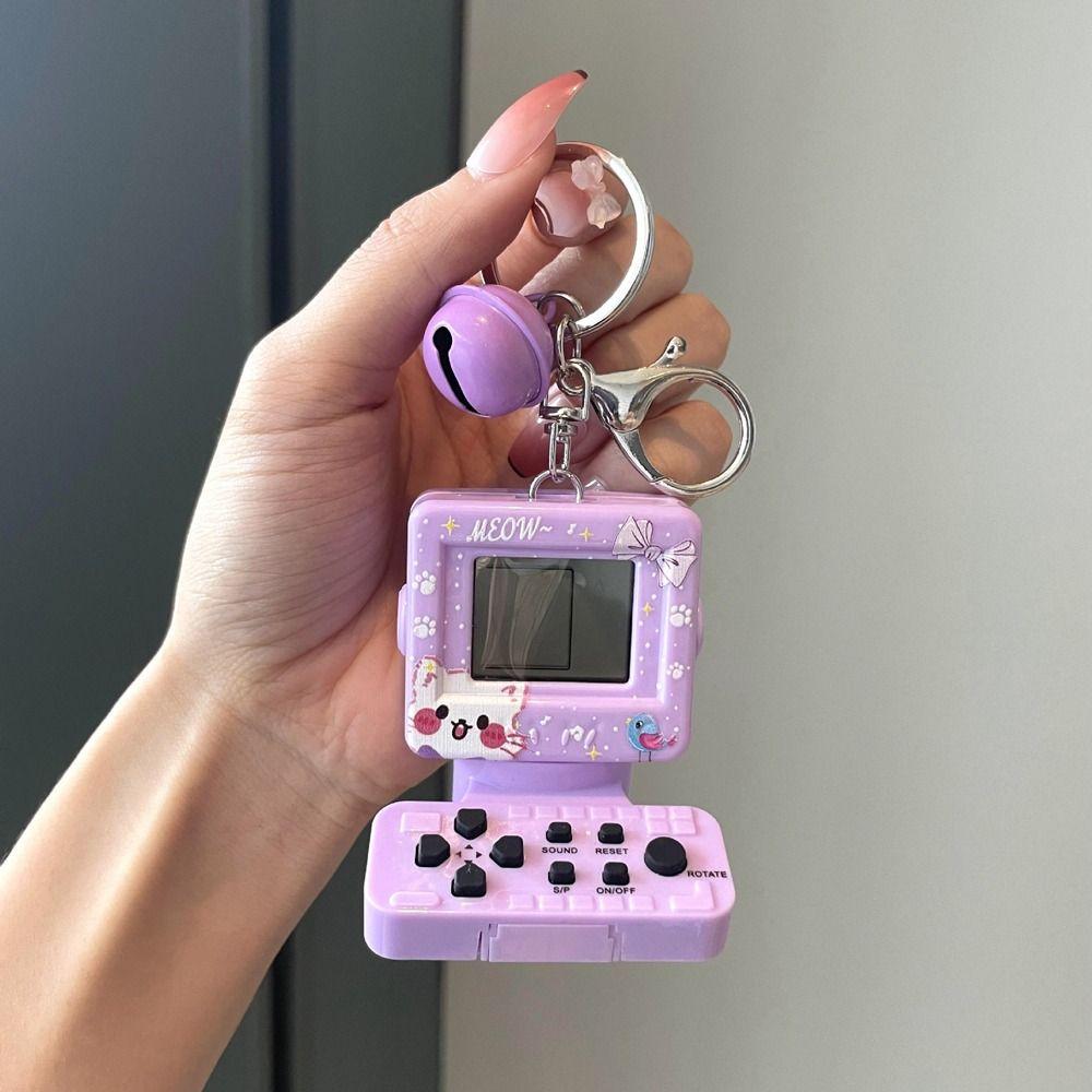Retro Mini Arcade Children Gift Game Console Girls Key Chain Car Key Chain Key Ring Bag Pendant