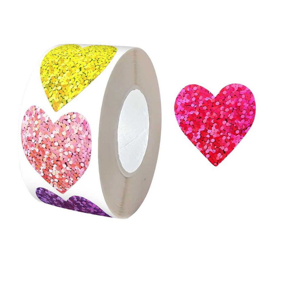 500pcs Love Sealing Label Self-adhesive Reward Sticker Sealing Stickers Heart Stickers  Birthday