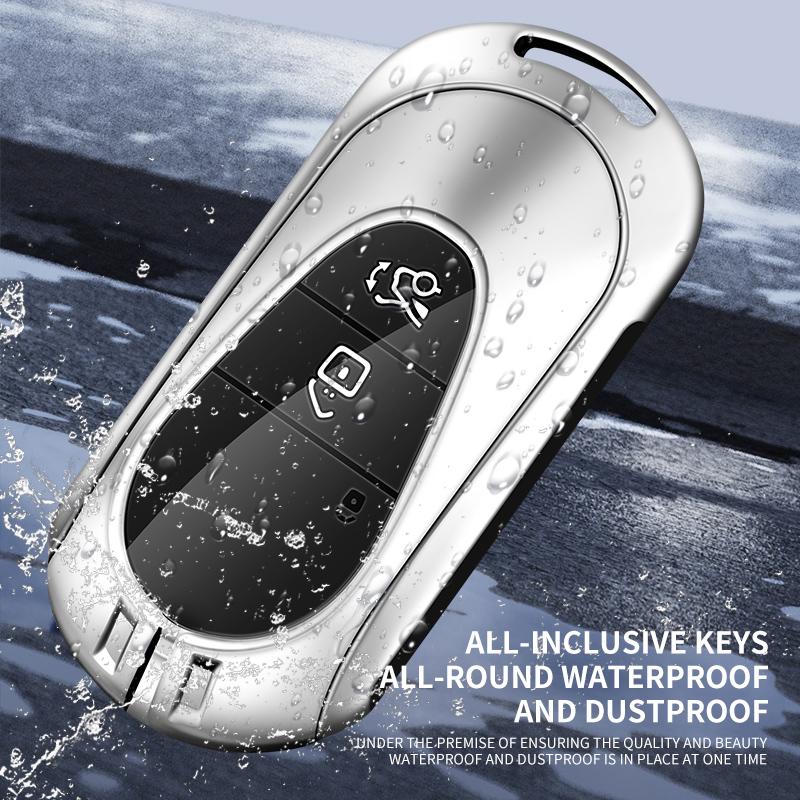 Zinc Alloy Leather Car Key Case Cover Holder Protector Shell For Mercedes Benz C S Class W206 W223 S350 C260 C300 S400 S450 S500