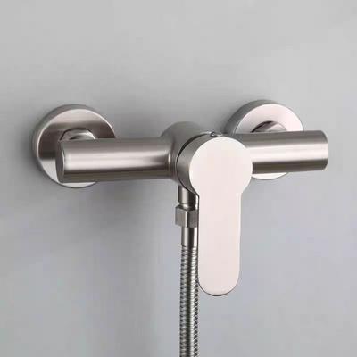 SUS304 Stainless Steel Bathroom Shower Faucet Wall-mounted Shower Cylinder Faucet Hot and Cold Water Control Valve Switch Faucet