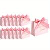 24PCS Small Thank You Gift Bags with Bow Ribbon Mini Party Favor Bags Pink Candy Bags Treat Boxes Paper Gift Bags for Wedding Bridal Birthday Party