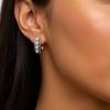 Hoop Earrings with Round & Black Zirconia
