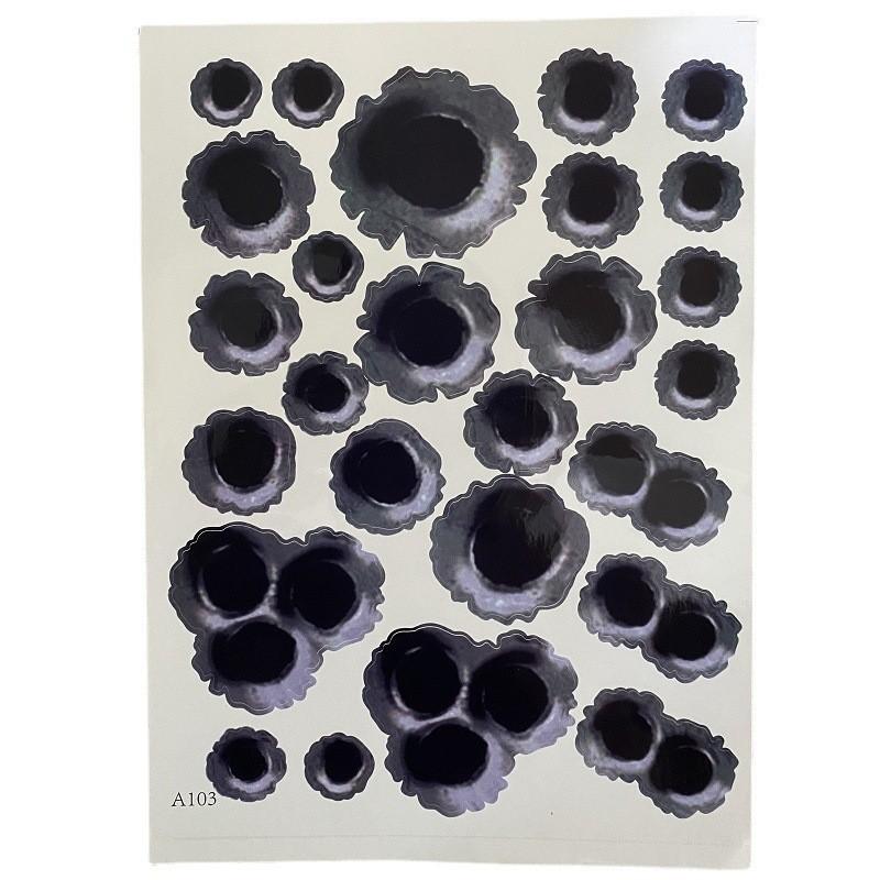 1Pcs Funny Car Stickers 3D Bullet Hole Car Side Car-covers Motorcycle Scratch Realistic Bullet Hole Waterproof Accessories Tools