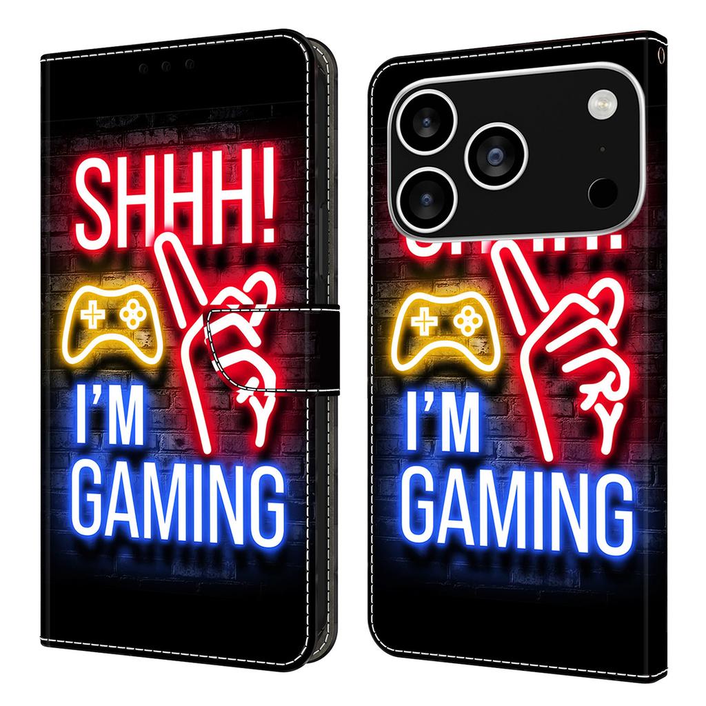 For iPhone 17 Pro Max Wallet Case Pattern Printing Stand Leather Flip Phone Cover