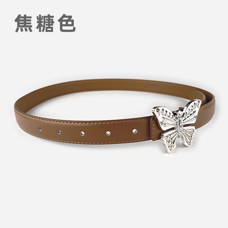 Leather Ladies Belt Butterfly Women'S Cowhide Belt With Casual Jeans Belt