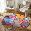 Free Shipping! Playful Cat-Themed Round Rug for Cozy Spaces Round Carpet for Home Sofa Bedroom, Gift