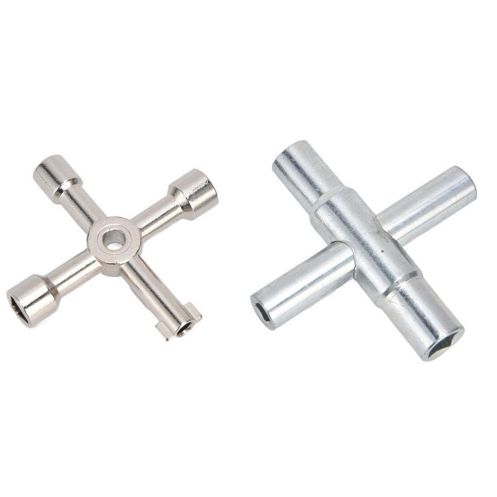 2 szt. Klucz do zaworu czerpalnego 4-kierunkowy Trwały Mały Kompaktowy Przenośny Wygodny Praktyczny Obrotowe Śruby do