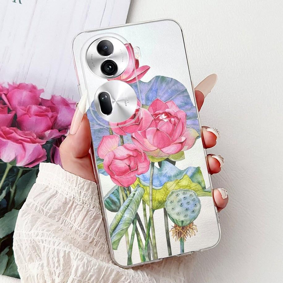 For OPPO Reno 11 Pro 5G Case CPH2607 New Fashion Flower Butterfly Silicone Clear Soft Phone Case On OPPO Reno11 5G CPH2599 Funda